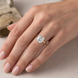 5.46ct Asscher Cut Natural Diamond Engagement Ring in 18ct Yellow Gold