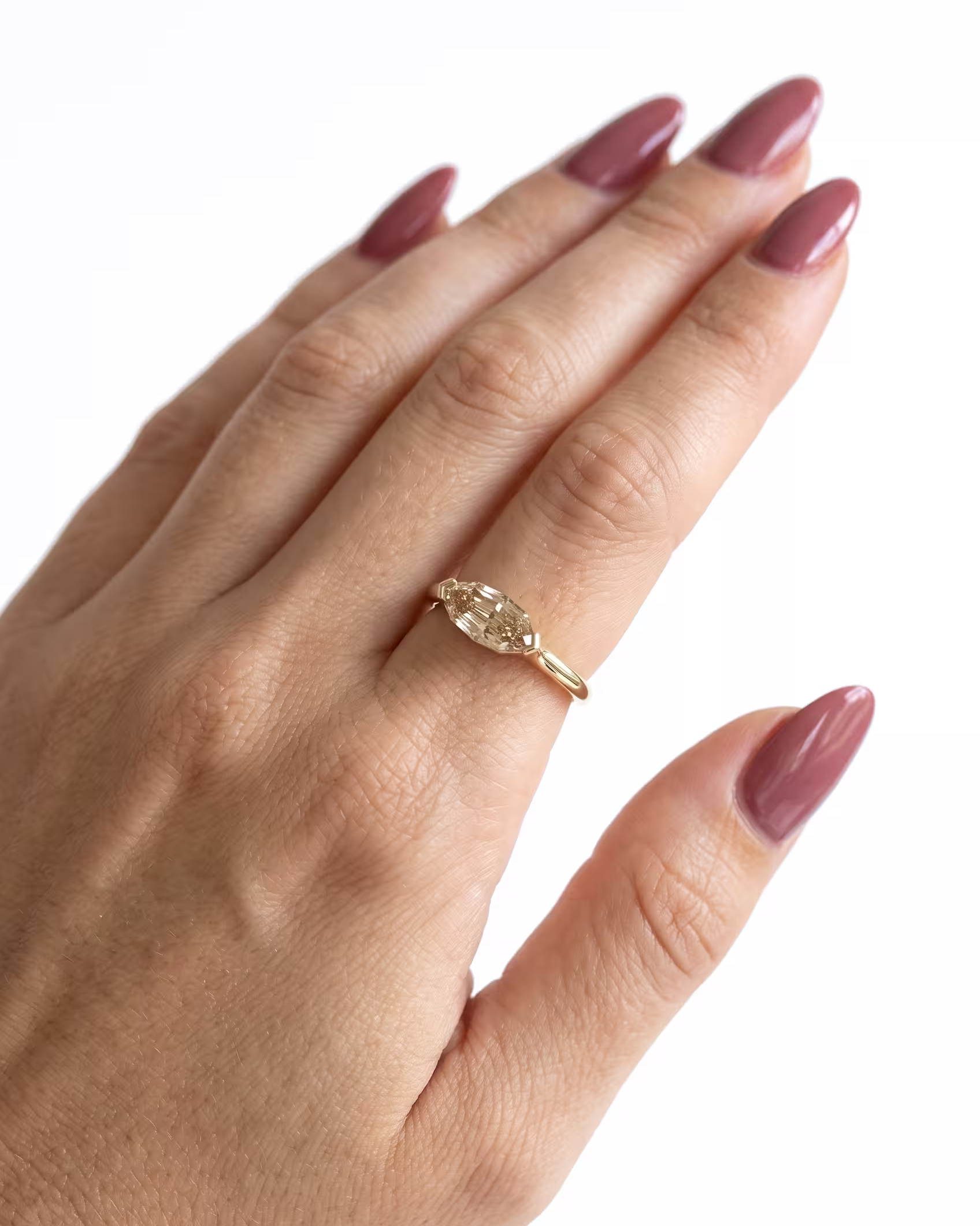 1.03ct Marquise Unique Cut Natural Diamond Engagement Ring