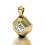 2.90ct Natural Asscher Cut Diamond Pendant in 18ct Yellow Gold