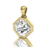 2.90ct Natural Asscher Cut Diamond Pendant in 18ct Yellow Gold