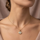 2.90ct Natural Asscher Cut Diamond Pendant in 18ct Yellow Gold