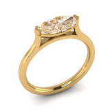 1.03ct Marquise Unique Cut Natural Diamond Engagement Ring in 18ct Yellow Gold