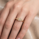 1.03ct Marquise Unique Cut Natural Diamond Engagement Ring in 18ct Yellow Gold