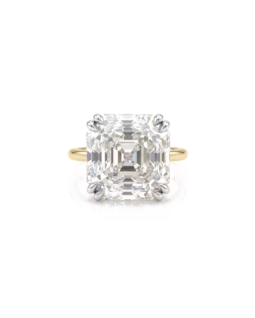 10.25ct Asscher Cut Natural Diamond Engagement Ring