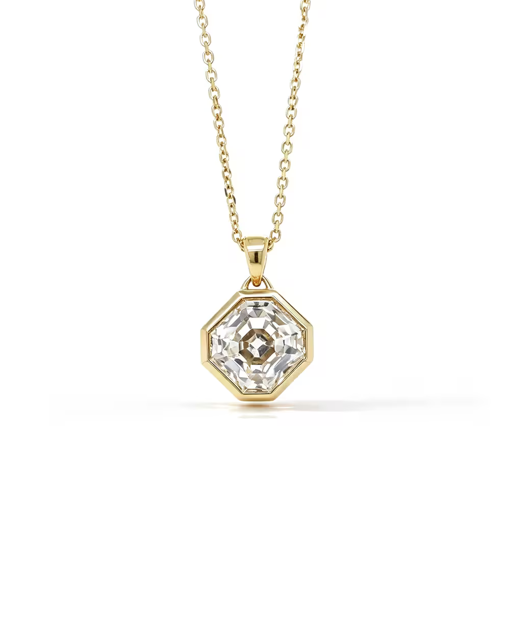 2.90ct Natural Asscher Cut Diamond Pendant Necklace