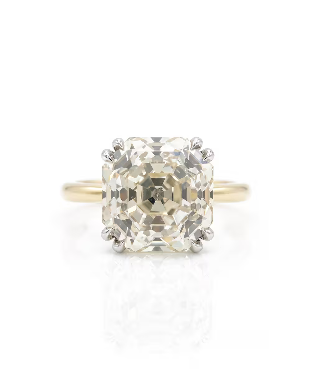 5.46ct Asscher Cut Natural Diamond Engagement Ring