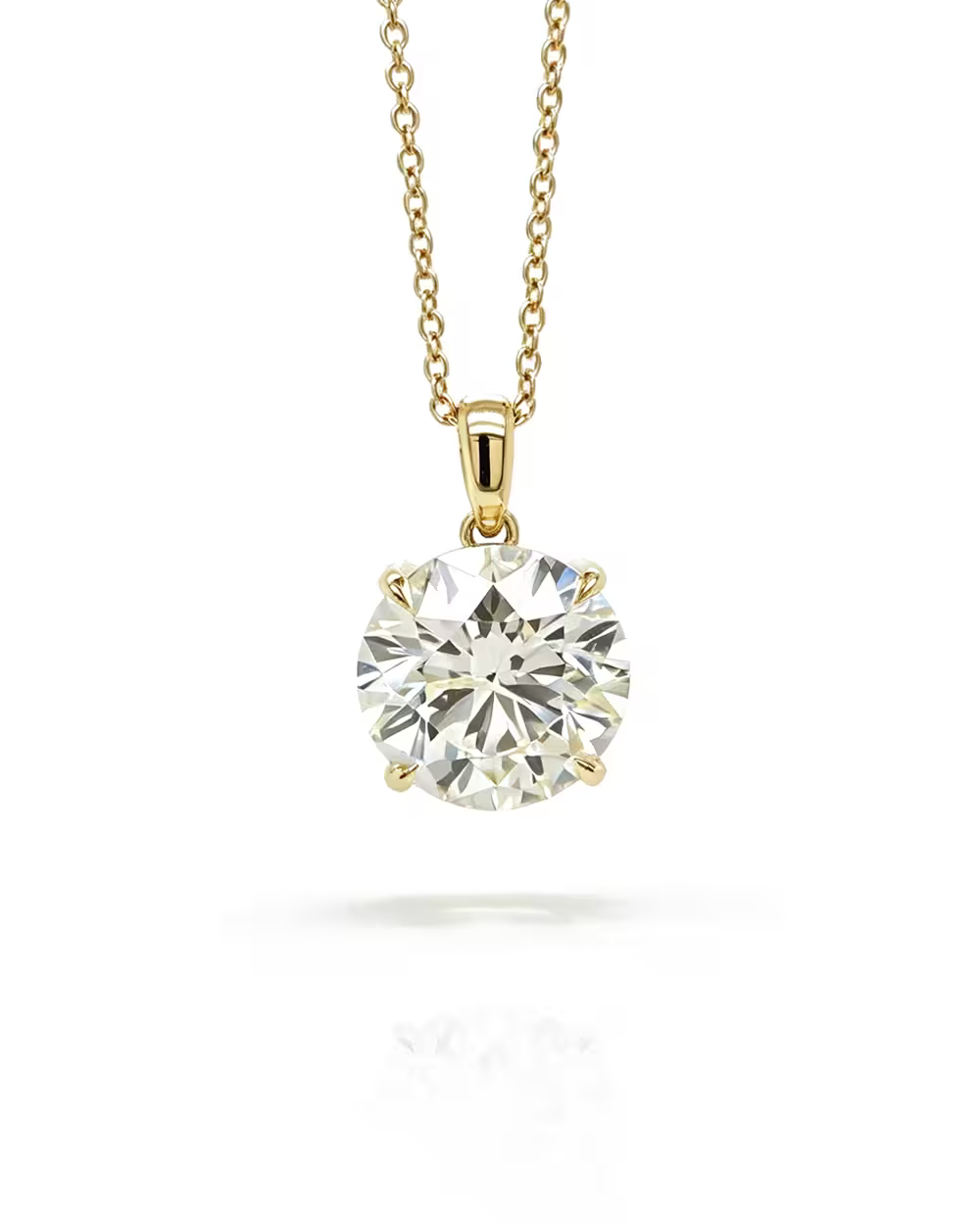 5.72ct Round Natural Diamond Pendant Necklace