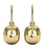 2.15ct Old Cut Square Cushion Cut Natural Diamonds Drop Earrings in 18ct Yellow Gold