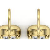 2.15ct Old Cut Square Cushion Cut Natural Diamonds Drop Earrings in 18ct Yellow Gold