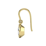 2.09ct Old Cut Elongated Cushion Cut Natural Diamonds Drop Earrings in 18ct Yellow Gold