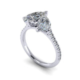 Pear Shape Duo Diamond Ring | London Jeweller