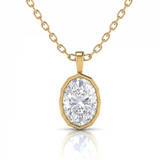 2.03ct Oval Unique Cut Natural Diamond Pendant in 18ct Yellow Gold