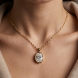 2.03ct Oval Unique Cut Natural Diamond Pendant in 18ct Yellow Gold