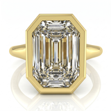 4ct GIA Emerald Cut Natural Diamond Engagement Ring in 18ct Yellow Gold