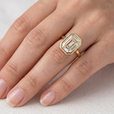 4ct GIA Emerald Cut Natural Diamond Engagement Ring in 18ct Yellow Gold