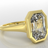 4ct GIA Emerald Cut Natural Diamond Engagement Ring in 18ct Yellow Gold