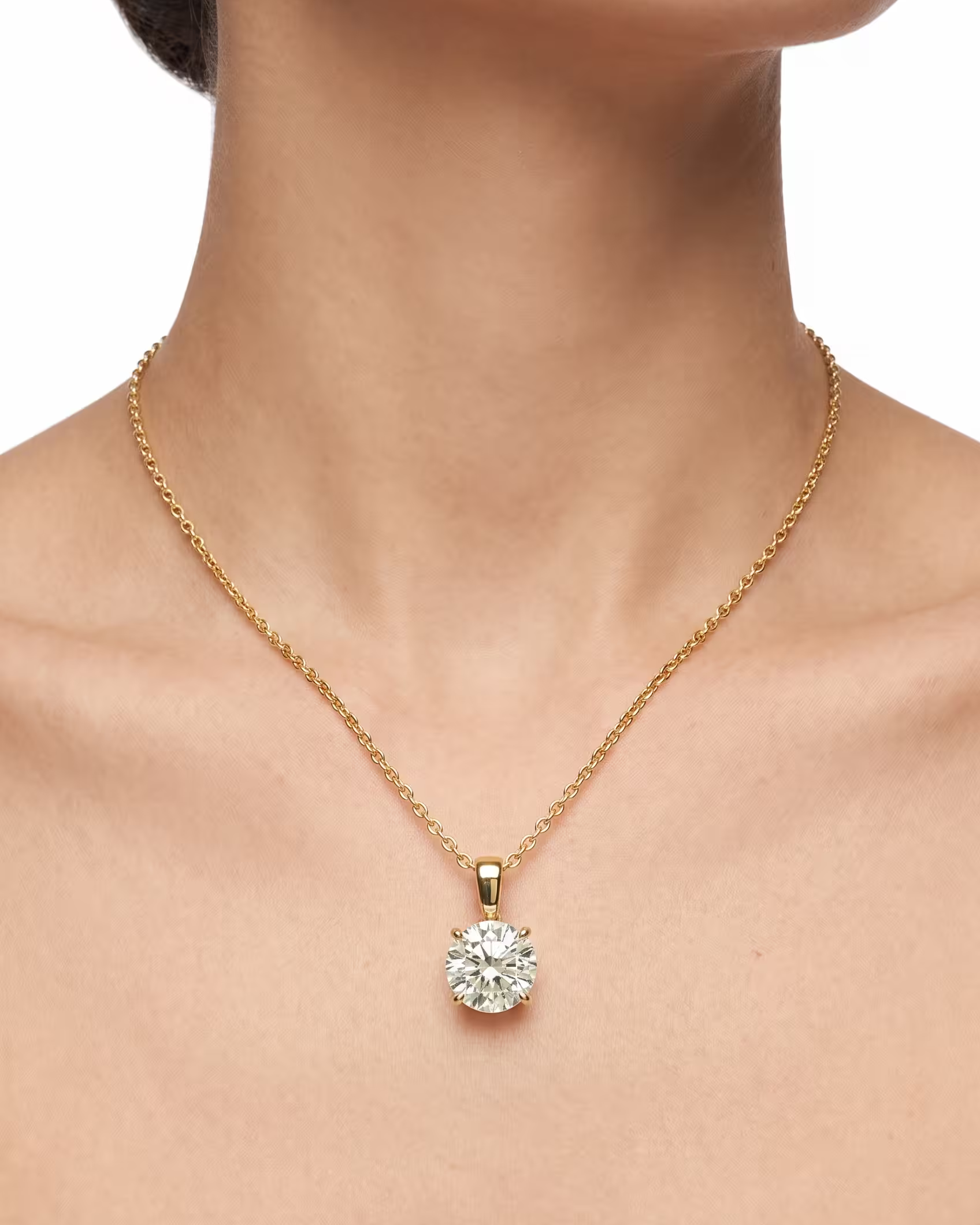 5.72ct Round Natural Diamond Pendant Necklace
