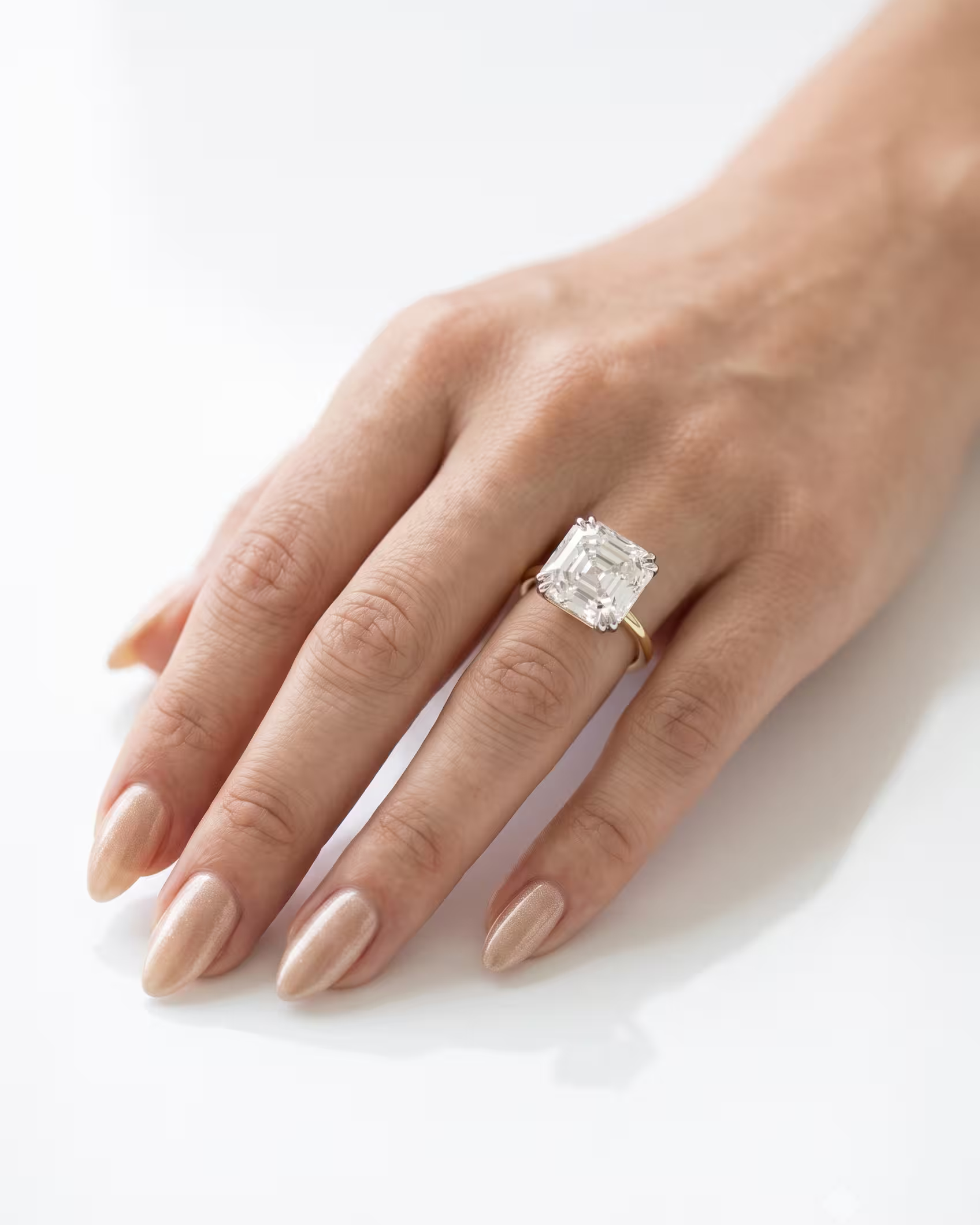10.25ct Asscher Cut Natural Diamond Engagement Ring