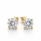 Round Brilliant Cut Diamond Stud Earrings | London Jeweller