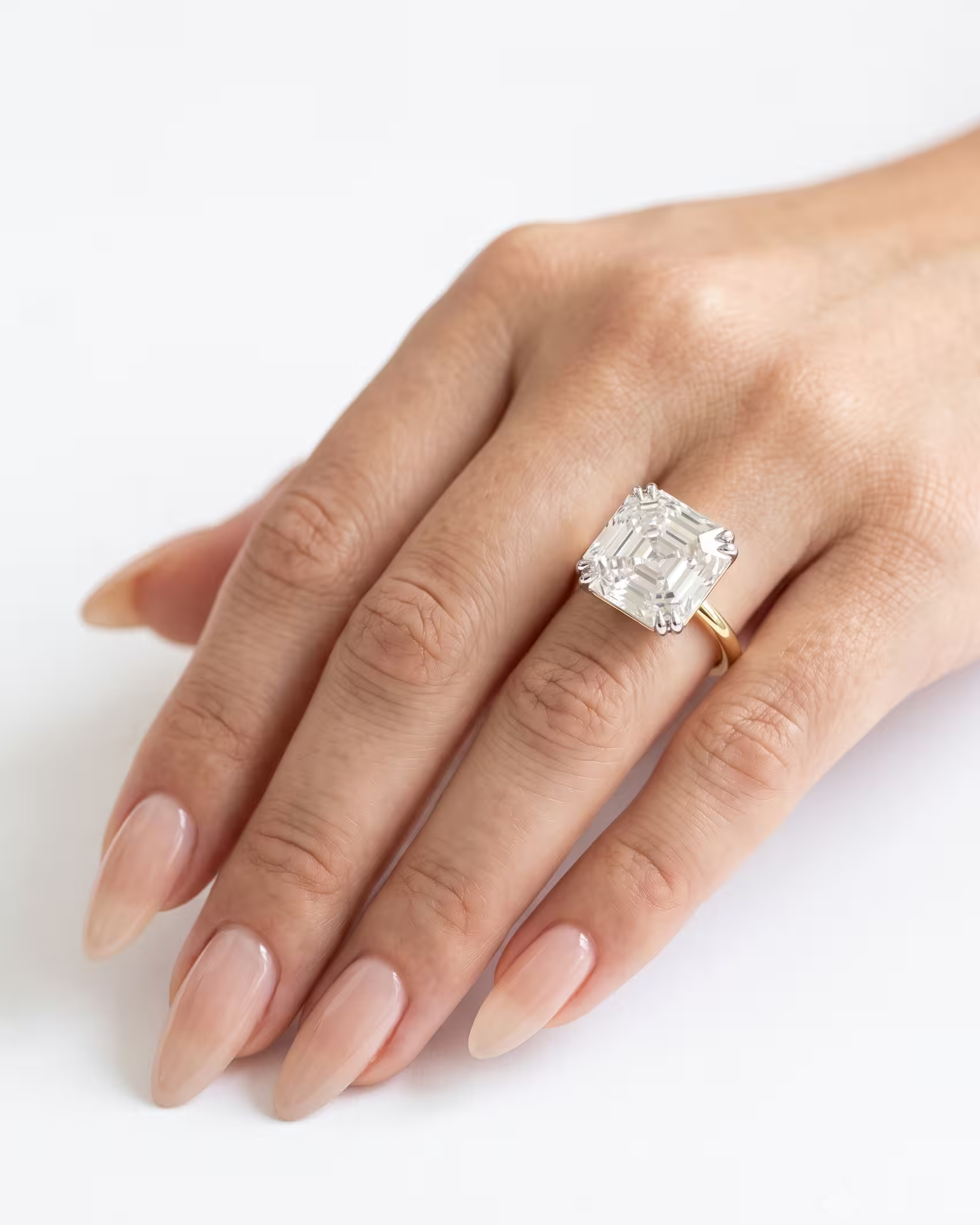 10.25ct Asscher Cut Natural Diamond Engagement Ring